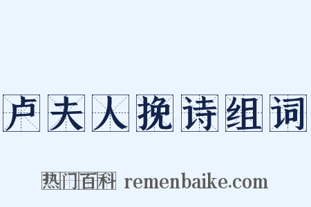 卢夫人挽诗组词是什么意思的图片